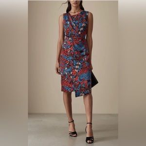 REISS new Fiona feather print dress. Beautiful colors and very flattering on.